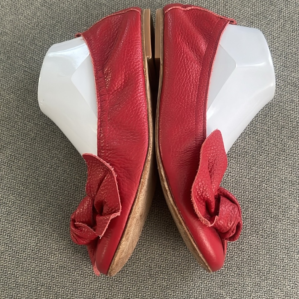 🤑 Ferca ❤️ 81 Red Leathers Ballerina Flats - Picture 5 of 9